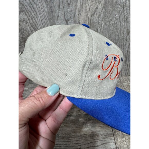 Vintage 90's Denver Broncos Team NFL Drew Pearson Tan Strapback Hat NWT - Picture 5 of 8